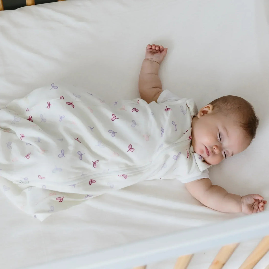Baby sleeping in a crib